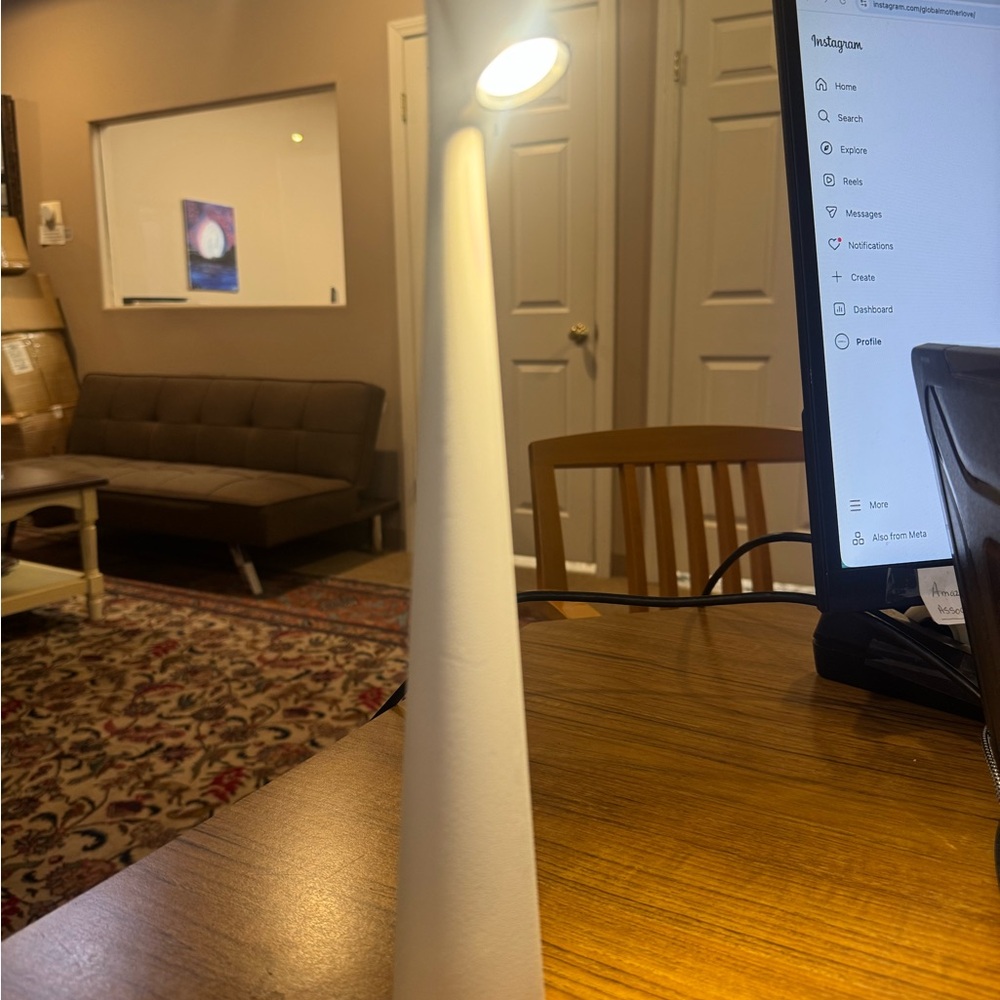 Sleek Slim White Desk Lamp